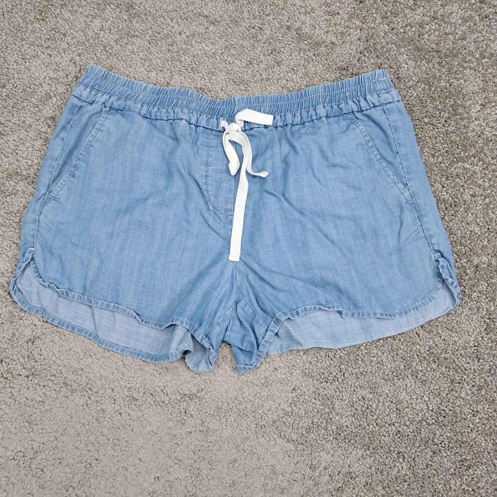 LOFT Outlet Womens Blue Lyocell Drawstring Shorts Size S Elastic Waist Casual